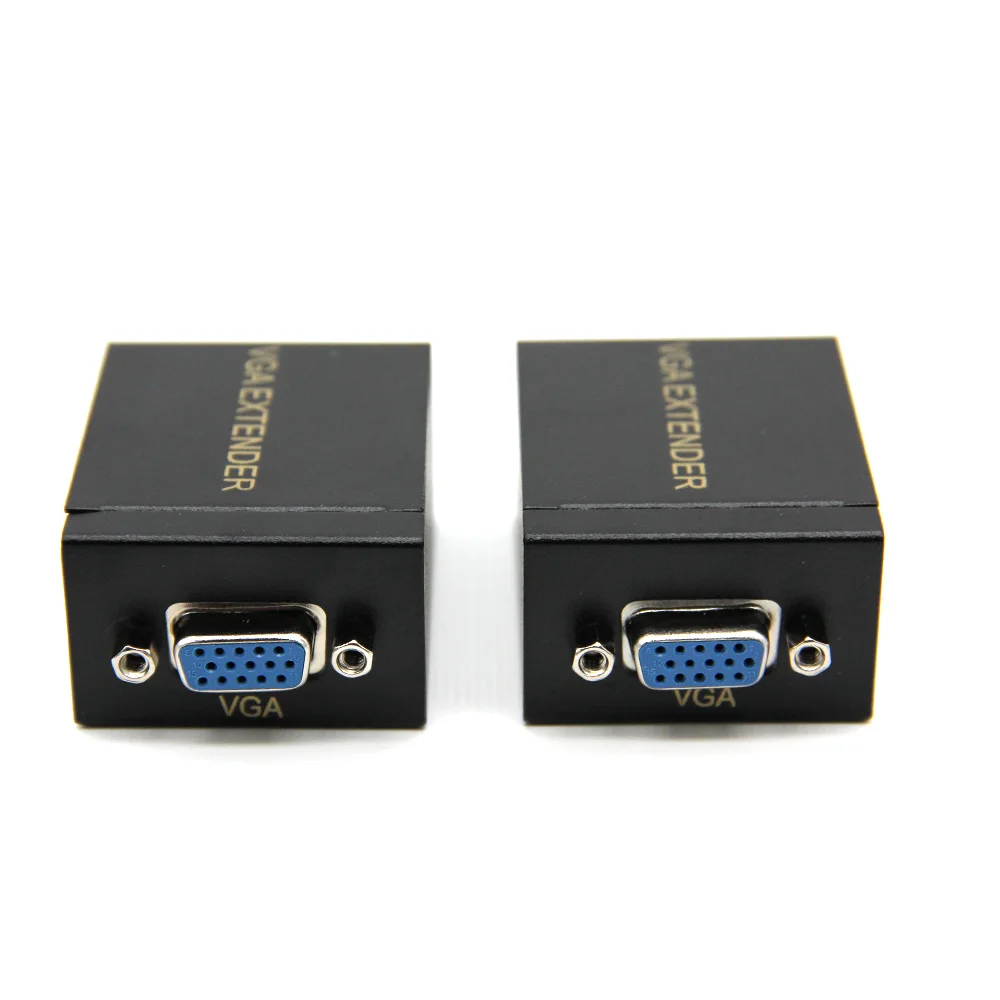 60 м Один RJ45 Cat 5e/6 сетевой кабель до VGA удлинитель сигнала ретранслятор адаптер