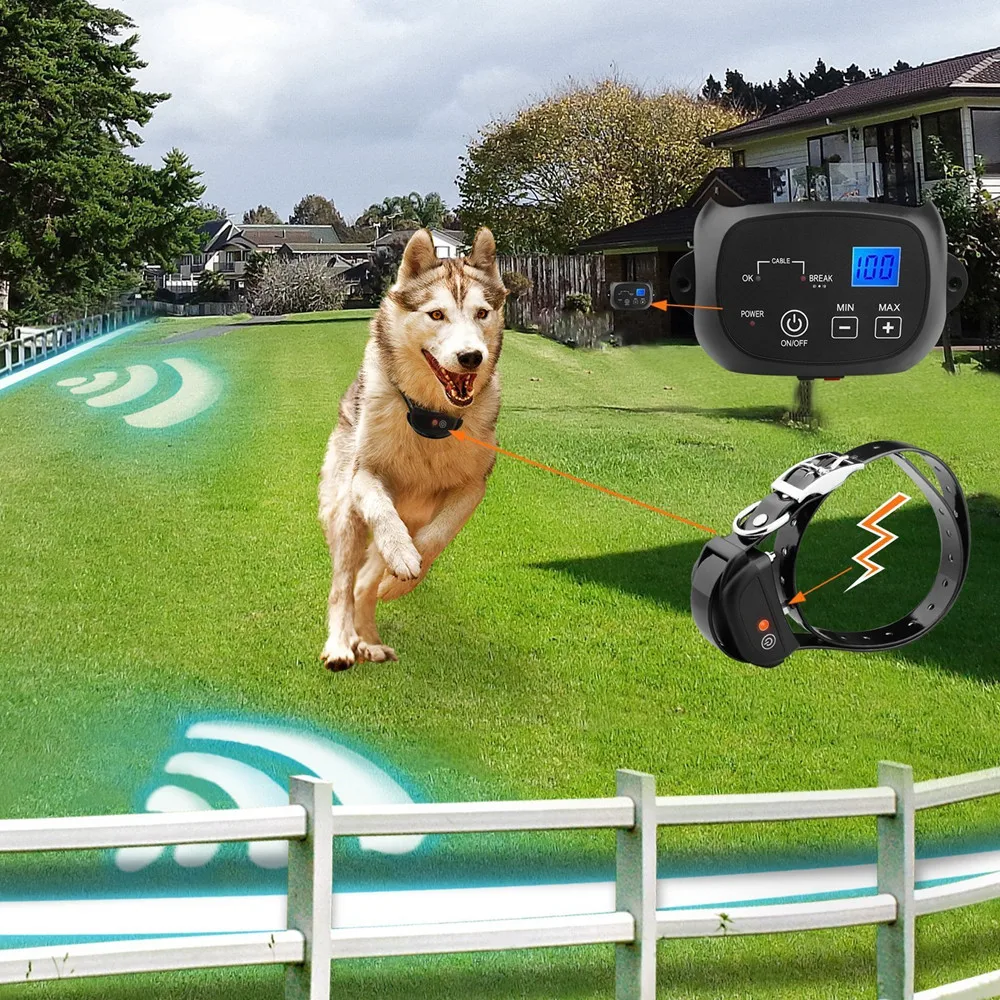 

Wireless Dog Barrier Pet Safety Fence Magic Gate Guard Dog Playpen Containment Fencing System with Training Collar For Dogs