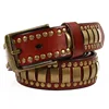 Punk Rock Belts Geometry Pattern for Men for Women Rivet Studded Belts First Layer of Cowskin Hip Pop Decorative Belts ► Photo 3/6