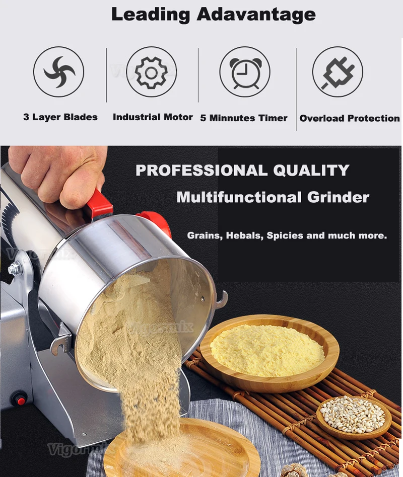 Dry Food Grinder Mill Grinding Machine gristmill home medicine Grains