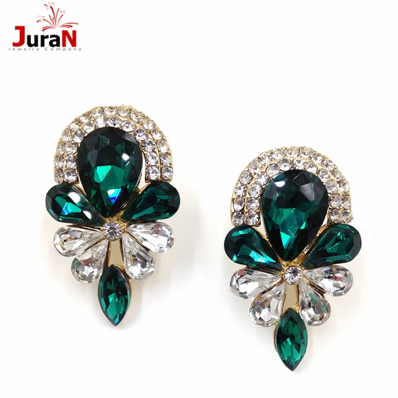 

JURAN 3 colors Wholesale 2018 New Arrival Satement Fashion Crystal stud Earrings for women High Quality Jewelry Wholesale D2208