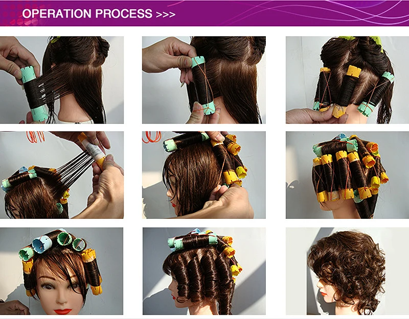 Rolos de Cabelo Rolos de Cabelo de Plástico Tamanhos Kit Conjunto Onda Cabelo Varas Perm Frio Bar Permanente Seco Molhado de Plástico & Rubber Band U1066 60 Pçs - Set 10 8 High Quality Beleza e saúde