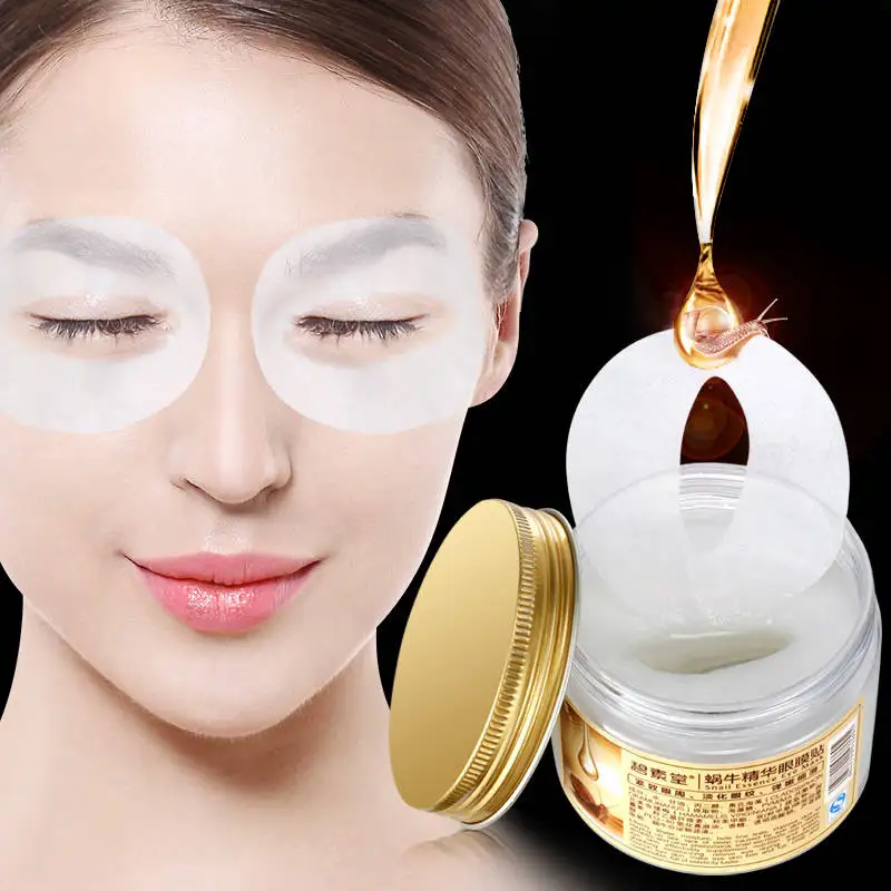 

80 Pieces Snail Essence Eye Mask Anti-Puffiness Dark Circle Moisturizing Whitening Collagen Gel Whey Protein Hydrating Eye Mask