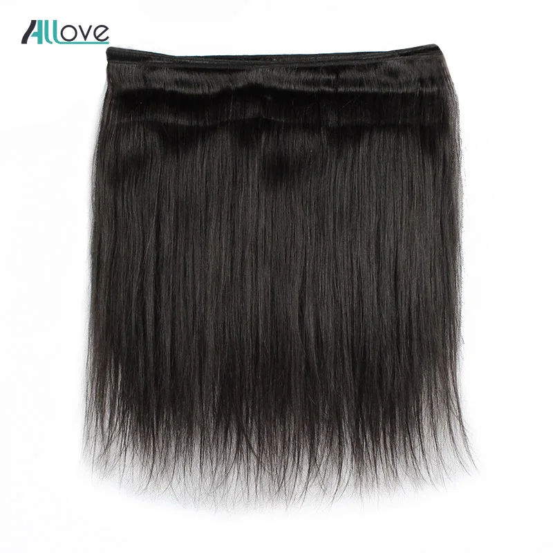 Allove Peruvian Straight Hair Bundles Human Hair Extensions Double Machine Weft Non Remy Hair Weave Bundles 8\