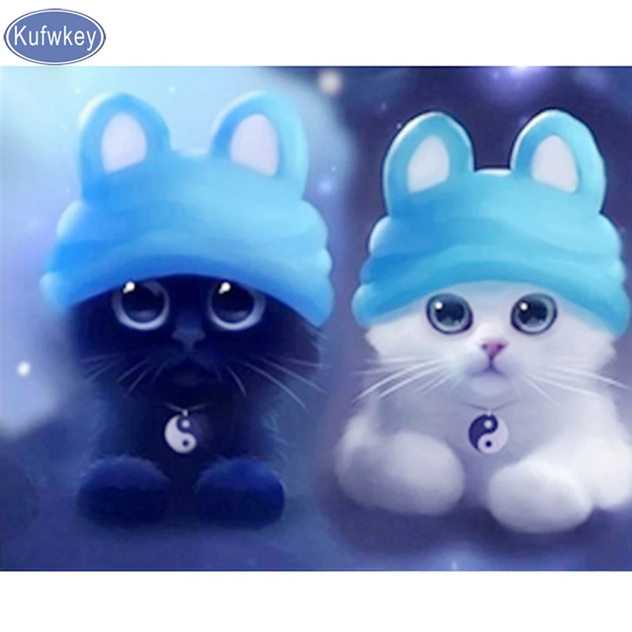 

5D Diamond Painting cartoon cat icons Diamond Embroidery pattern Cross Stitch square Diamond Sets Unfinished Decorative gift