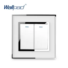 2 Gang 1 Way Light Switch Luxury Acrylic Panel With Silver Border Wallpad Push Button Mirror Panel Wall Switch 16A AC110-250V 2 Gang 1 Way Light Switch Luxury Acrylic Panel With Silver Border Wallpad Push Button Mirror Panel Wall Switch 16A AC110-250V