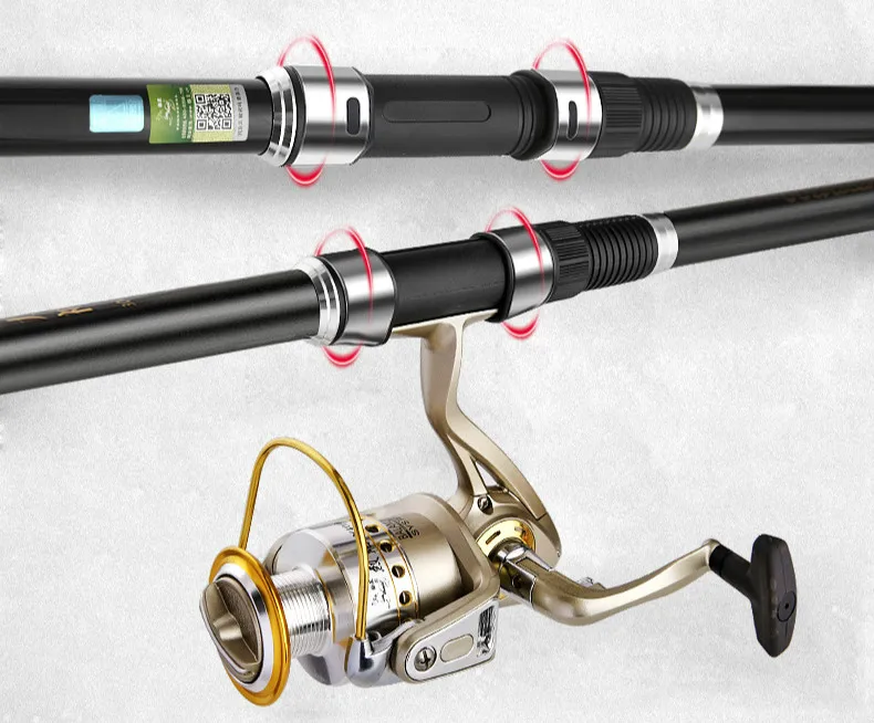 Vara de Pesca Água do Mar Olta e Carretel de Pesca Conjuntos de Vara de Pesca Telescópica 40-120 Peso Atração Super Difícil Luz Conjuntos de 2.1 m 2.4 2.7 3.0 7 Cheap Varas de pescar