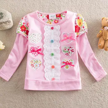 VIKITA Kids T shirt for Girls Girls Flower t-shirt Long Sleeve Tops Girls T Shirt Children Clothing Autumn Winter Kids Wear 1