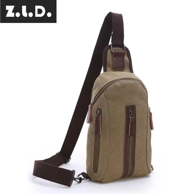 Z.l.d. Мужская сумка через плечо, черная Повседневная сумка, мужская сумка на грудь, брендовая дизайнерская Холщовая Сумка, женская сумка