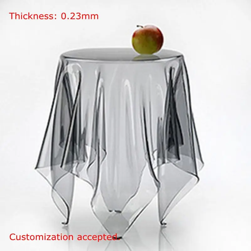 SM 0 23mm Multi Sizes Customization Made Soft Glass Transparent Waterproof Oilproof PVC Tablecloths Table Cover