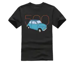 Fiat 500 Классическая винтажная модная футболка для мужчин