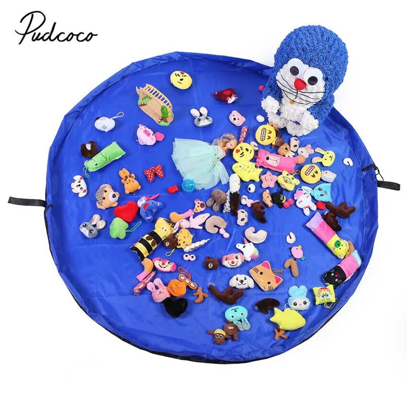 

2019 Brand 150cm Portable Kids Toy Storage Bag and Play Mat Toys Organizer Rug Box 6 Colors
