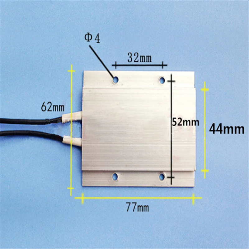 1 x 12V 60W 180C 77 x 62 x 6mm Aluminum PTC Heating Element Thermostat Heater Plate