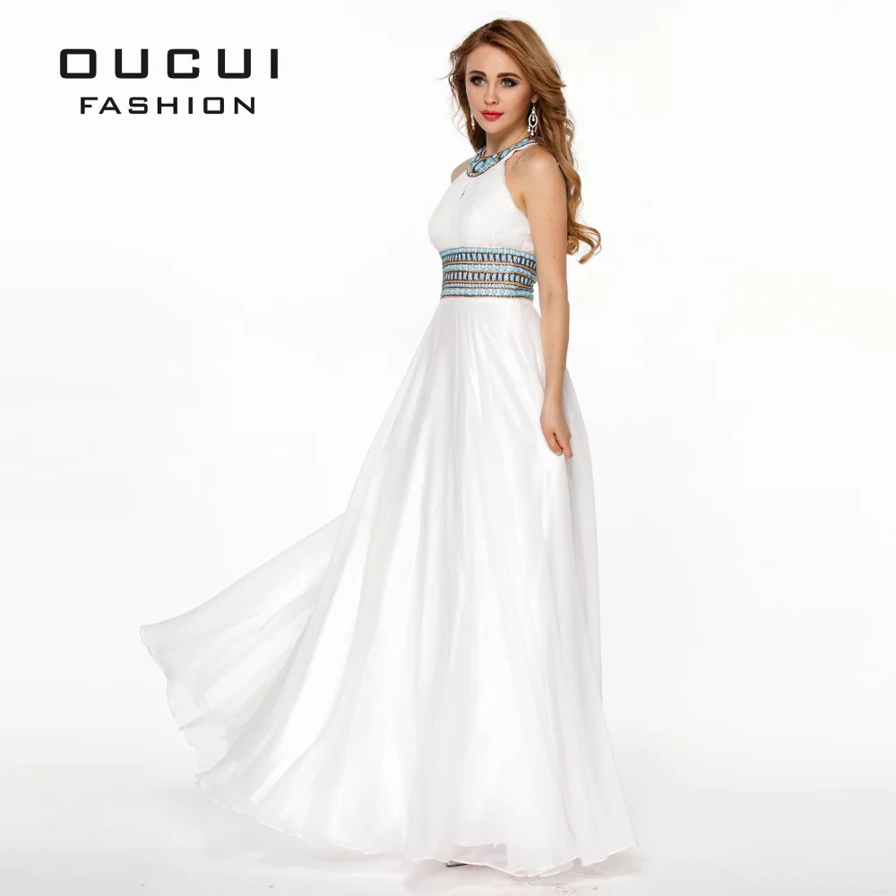 

Chiffon Fabric vestidos de festa vestido longo 100% Beading Hand Work Long Evening Dress OL102431