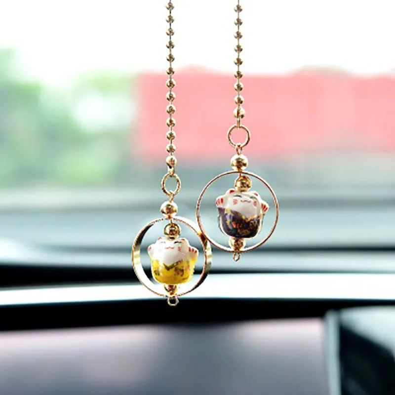 Новый автомобиль кулон Lucky Cat автомобилей Зеркало заднего вида украшения