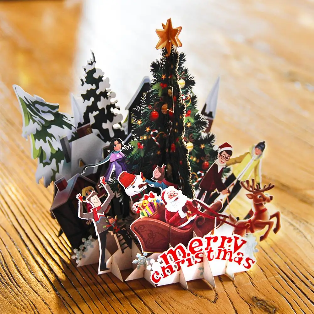 Бумага Spiritz рождественские поздравительные открытки 3D лазерная резка X'mas Pop Up