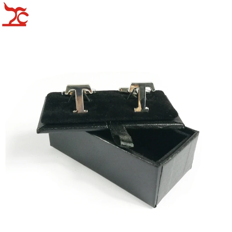 

Free Shipping High Quality 60Pcs Mens Luxury Leather Cufflinks Storage Organizer Gift Box Case Black CuffLink Display Holder Box