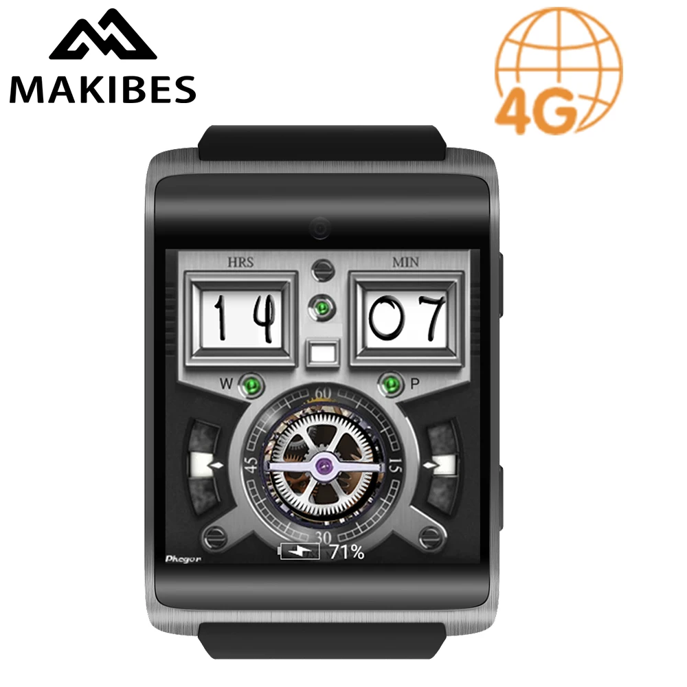 Makibes DM2018 4G Для мужчин Bluetooth Smartwatch телефонов 1G RAM 16G ROM gps Wi-Fi сердечного ритма