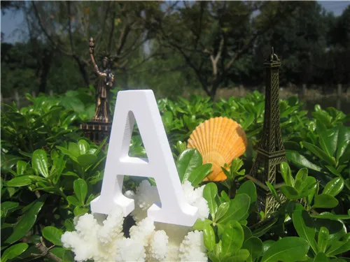Искусственные деревянные белые буквы 8 см Алфавит ZAKKA свадебное украшение дома Имитация дерева буквы - Цвет: A   white  8cm