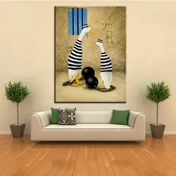 Большой размер печати картина маслом jailbirds настенная живопись Книги по искусству украшение изображение для Гостиная живопись без Рамки