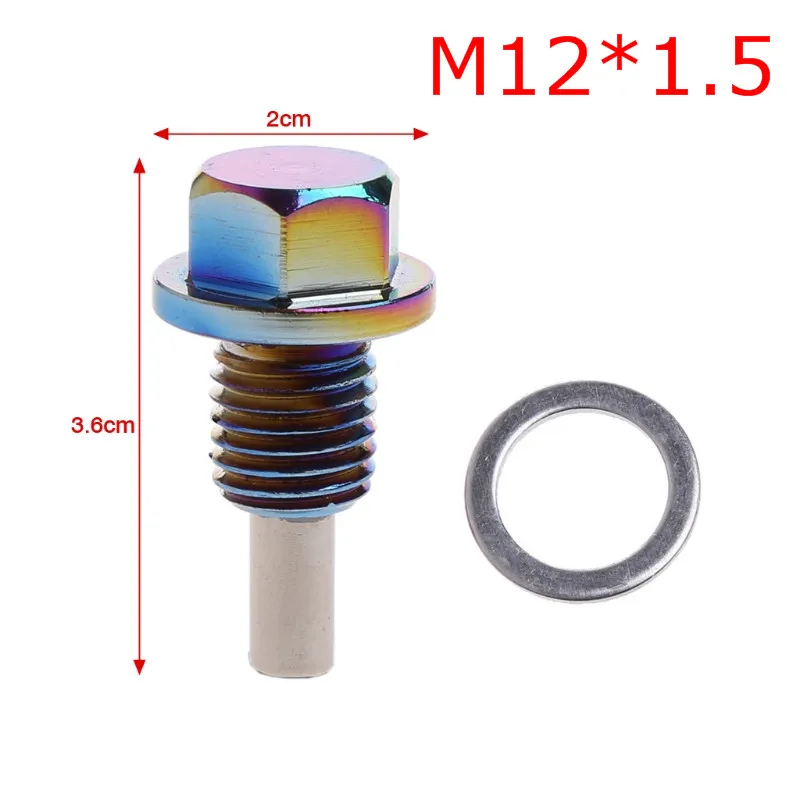 M12 M14 M16 M20x1.5/1,25 Алюминий Магнитная дренажная масляная пробка болт поддон гайка - Название цвета: 2