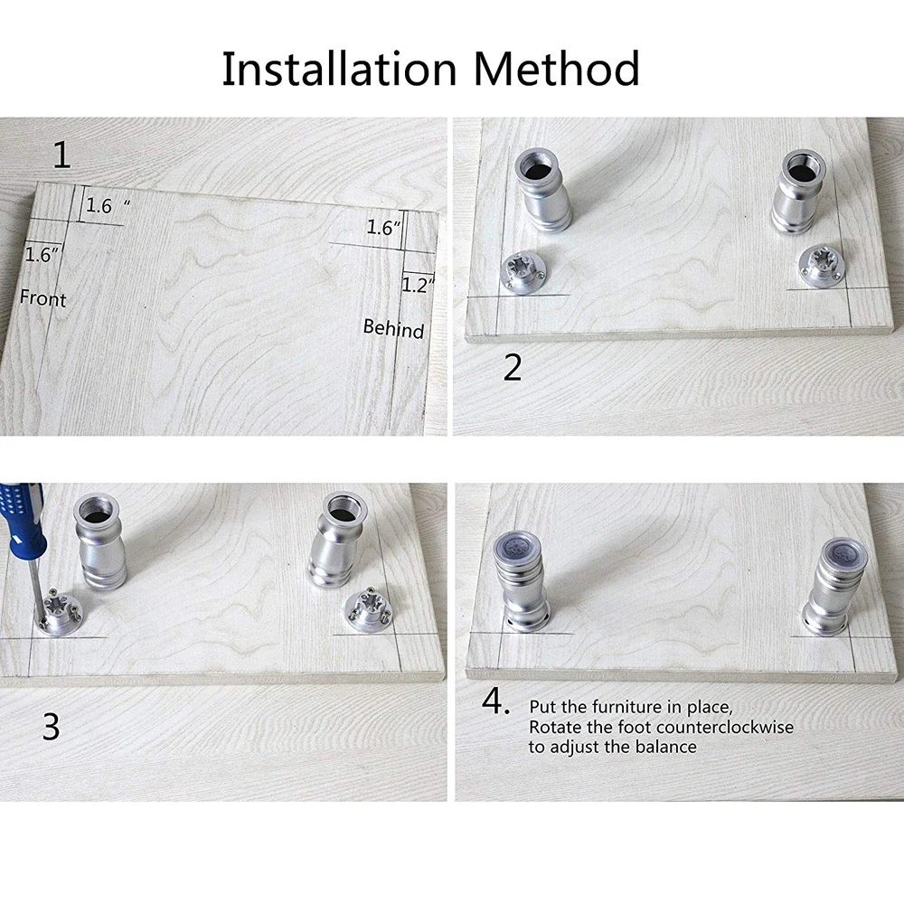 4 шт. "Регулируемый Алюминиевые ножки для мебели шкафы столы стулья ...