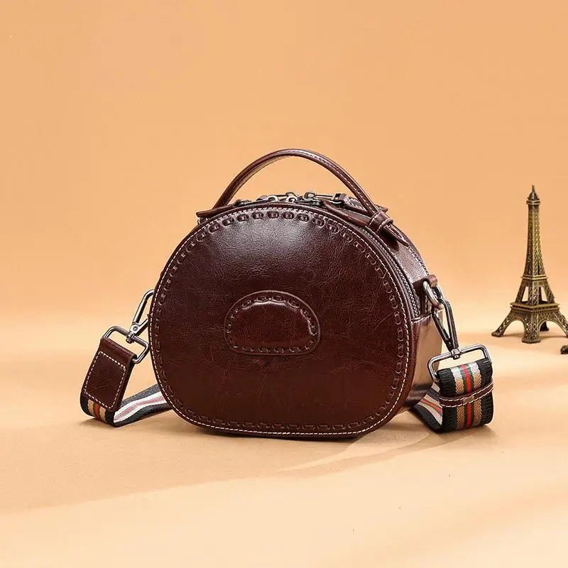 

Lady Handbag Summer New Designer Women Packet Leather Circular Bag Shoulder Messenger Shoulder Bag For Women Fashion Crossbody
