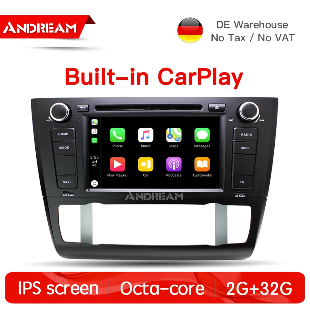Восьмиядерный Android8.1 2G + 32G встроенный CarPlay для BMW E80 E81 E82 E87 E88 dvd навигации gps