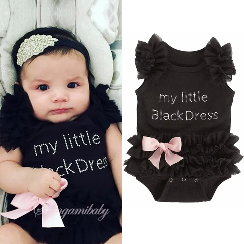 My Little Girl Baby Clothes Baby Rompers Black Princess Toddler Girl Romper Jumpsuit Overall One