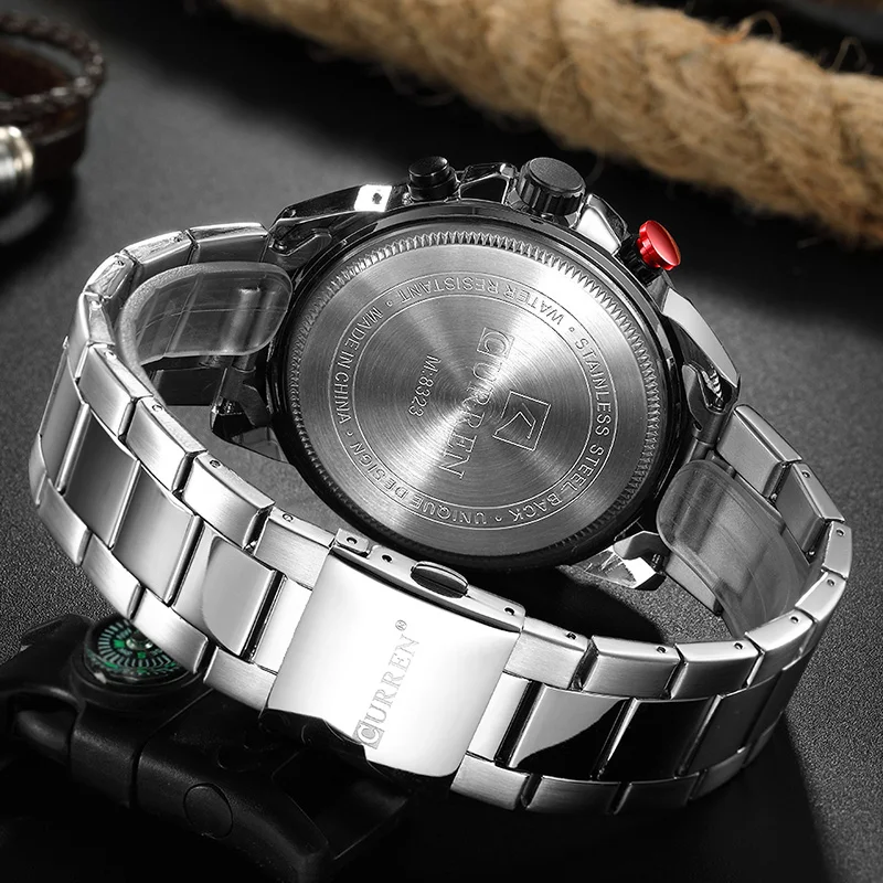 Curren Брендовые мужские часы, сталь, военные водонепроницаемые мужские часы, Топ бренд, роскошные часы с хронографом, мужские часы, Reloj Hombre
