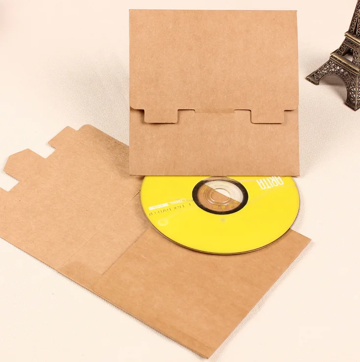 50Pcs New Arrival Vintage Kraft Paper CD Paper Envelopes DVD Papar Case