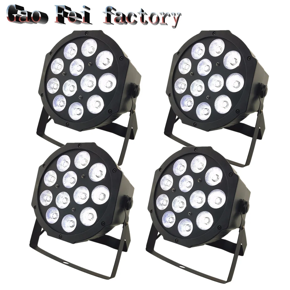 

4pcs/lot 12X12W LED MINI PAR Can Slim Par Light High Power Flat Par64 RGBW 4IN1 Stage Lighting Club Party Lighting Show
