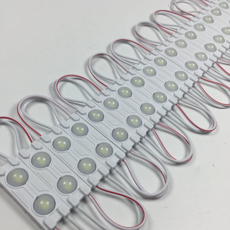 100 шт 1,2 w LED injection модуль с объективом 2smd SMD5730 DC12v открытый модуль логотип письмо холодный белый