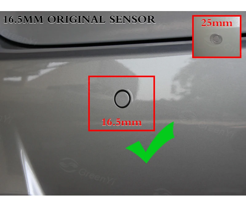 GreenYi 13 мм плоский датчик s Регулируемая глубина передний задний автомобильный парковочный датчик помощь резервная радар система с 16,5 мм сверло