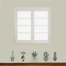 3D Pot Plant Cactus Wall Stickers Vinyl DIY Art Mural For Living Room Bedroom Kitchen Glass Window Decoration Sticker Home D