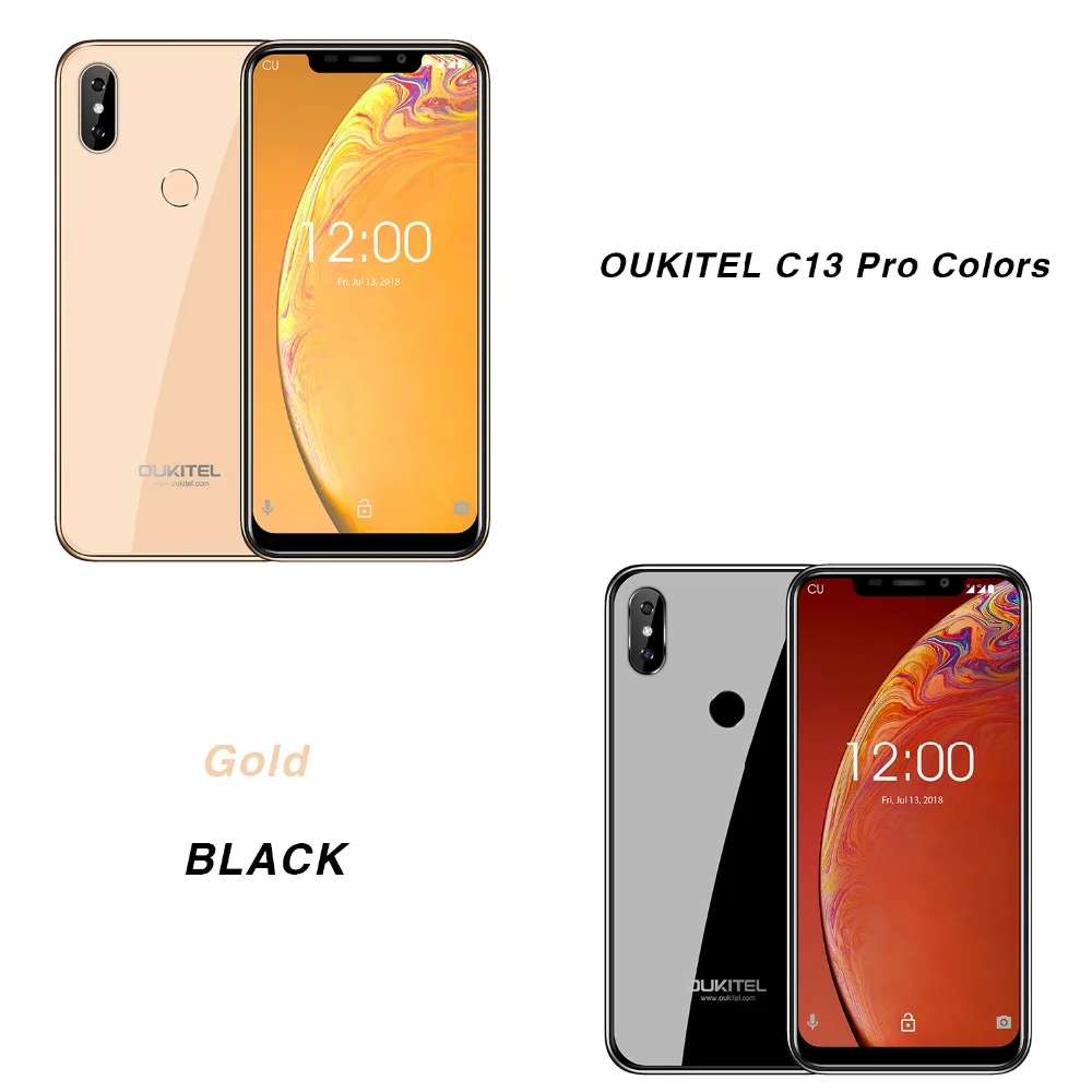 OUKITEL C13 Pro 6,1" 19:9 Android 9,0 отпечаток пальца 4G LTE смартфон Face ID MT6739 четырехъядерный 2 Гб 16 Гб 5G/2,4G wifi мобильный телефон