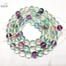 LII Ji натуральный камень флюорит круглая бусина 6 мм DIY ювелирных изделий около 39 см