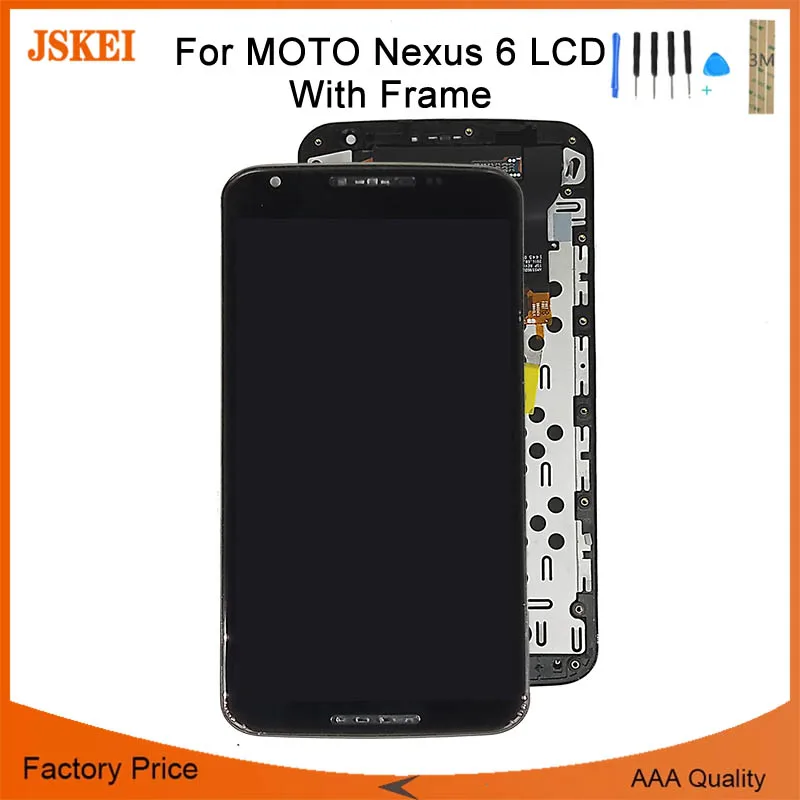 

Factory Price For Motorola Nexus 6 5.96" LCD XT1100 XT1103 LCD Display Touch Screen With Frame Digitizer Assembly Replace Screen