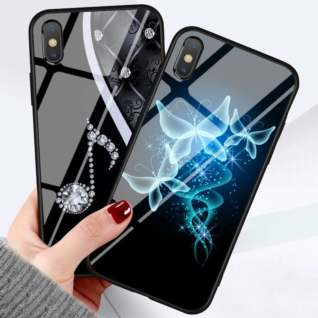 

Luxury Glass Phone Case for Samsung Galaxy S7 Edge S8 S9 S10 Plus Lite Note 8 S6 Edge Plus Coque Fashion Trend Back Cover