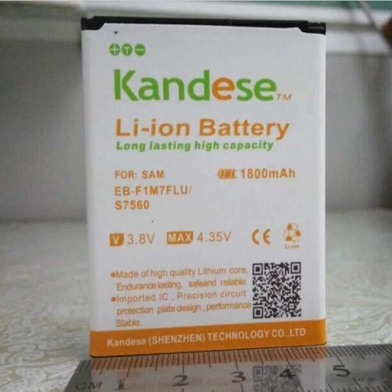 KANDESE Фирменная новинка высокое Ёмкость 1800 мАч литий-ионный repalcement батарея для samsung Galaxy EB-F1M7FLU S7560