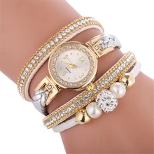 ¡Venta al por mayor! ¡Gran calidad! Hermoso reloj de pulsera para mujer, reloj informal redondo analógico de cuarzo, reloj de pulsera 75