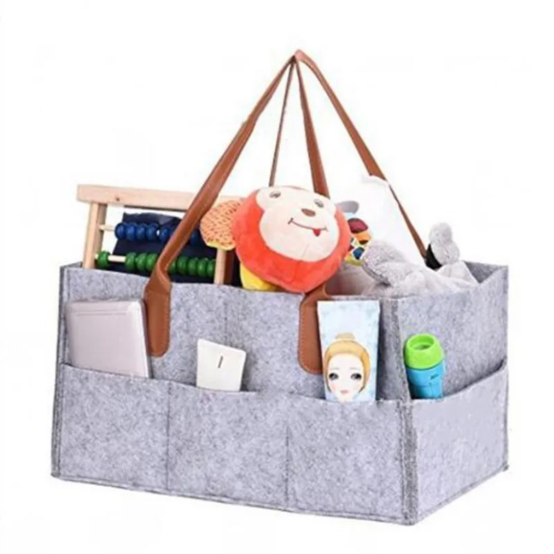 

Customizable Foldable Felt Storage Bag Baby Dispers Caddy Organizing Toy Cosmetic Bag For Travel Fashionable Waterproof Storage