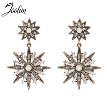 Joolim brincos de cristal estrelado, brinco pendurado de luxo festa