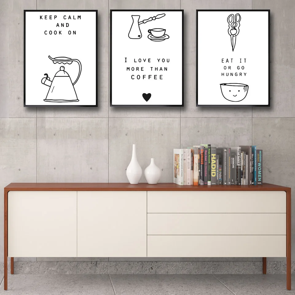 Canvas-Painting-HD-Wall-Black-And-White-Minimalism-Pictures-Living-Room-Home-Decor-The-Kitchen-Utensils (1)