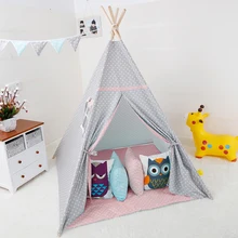 Принцесса вигвам Фея Игровая палатка большой ручной работы хлопок холст Крытый Открытый Дети типи игровой домик мальчики девочки ребенок домашний Декор подарок