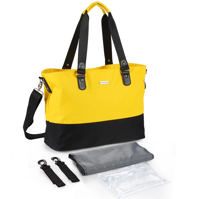 Insular Mummy материя подгузник сумка бренд большой емкости непромокаемая сумка для подгузников Дизайнерская Дорожная сумка для ребенка для ухода пеленки сумки - Цвет: Yellow