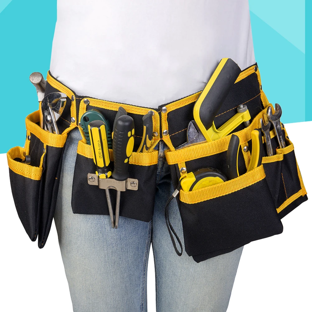 1pc Multi-functional Utility Pouch Belt Bag Electrician Tool Bag Oxford Cloth Waist Pocket Tool Storage Holder for Electrician