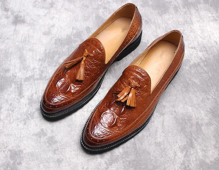 Hombre Oxfords Italiano Negro Masculina 2018 Zapatos Primavera Derby Mujers 2 Moda Vestido 1 Cuero Handmade Amarillo Para EdIwIF