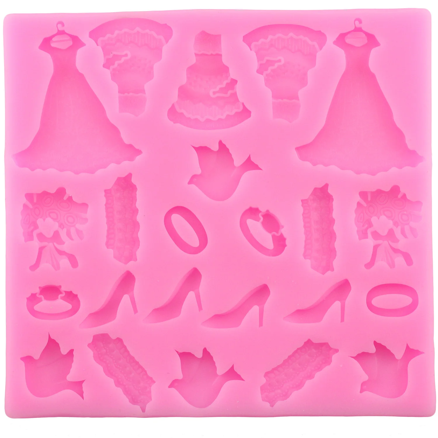 

Mujiang Baking Mold Wedding Dress Silicone Molds Fondant Cake Decorating Tools Shoe Ring Bouquet Chocolate Candy Jelly Moulds