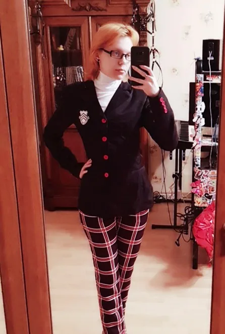 Мужской костюм для косплея Persona 5 Hero Joker черная куртка рубашка с высоким